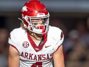 Arkansas Razorback WR Isaac TeSlaa Shines at NFL Scouting Combine